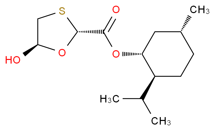 (2R,5R)-5-Hydroxy-1,3-oxathiolane-2-carboxylic acid (1R,2S,5R)-5-methyl-2-(1-methylethyl)cyclohexyl ester_分子结构_CAS_147126-62-3)