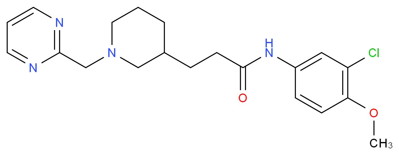 N-(3-chloro-4-methoxyphenyl)-3-[1-(pyrimidin-2-ylmethyl)piperidin-3-yl]propanamide_分子结构_CAS_)