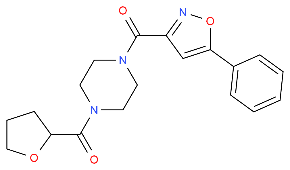 1-[(5-phenyl-3-isoxazolyl)carbonyl]-4-(tetrahydro-2-furanylcarbonyl)piperazine_分子结构_CAS_)