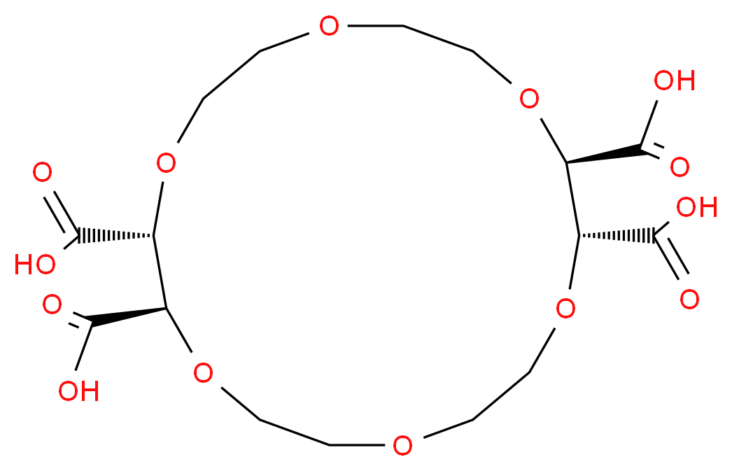 (2R,3R,11R,12R)-1,4,7,10,13,16-Hexaoxacyclooctadecane-2,3,11,12-tetracarboxylic acid_分子结构_CAS_61696-54-6)