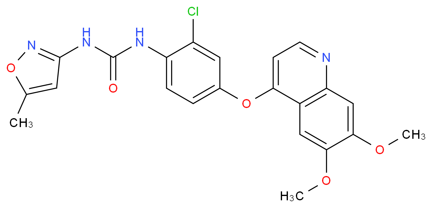 1-{2-chloro-4-[(6,7-dimethoxyquinolin-4-yl)oxy]phenyl}-3-(5-methyl-1,2-oxazol-3-yl)urea_分子结构_CAS_475108-18-0