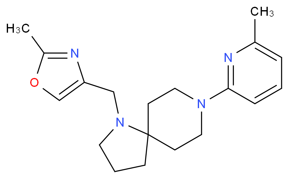 1-[(2-methyl-1,3-oxazol-4-yl)methyl]-8-(6-methyl-2-pyridinyl)-1,8-diazaspiro[4.5]decane_分子结构_CAS_)