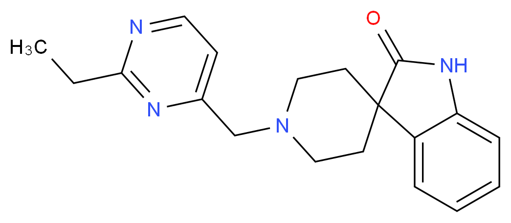 1'-[(2-ethylpyrimidin-4-yl)methyl]spiro[indole-3,4'-piperidin]-2(1H)-one_分子结构_CAS_)