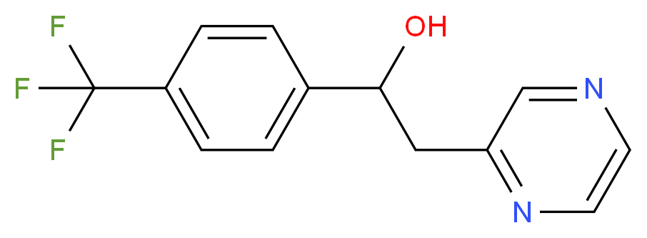 2-Pyrazin-2-yl-1-(4-trifluoromethylphenyl)ethanol_分子结构_CAS_502625-51-6)