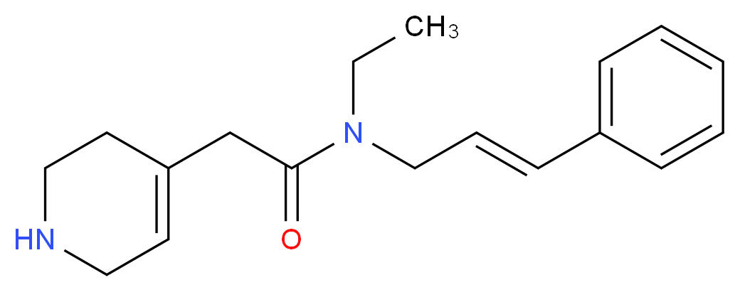 N-ethyl-N-[(2E)-3-phenylprop-2-en-1-yl]-2-(1,2,3,6-tetrahydropyridin-4-yl)acetamide_分子结构_CAS_)