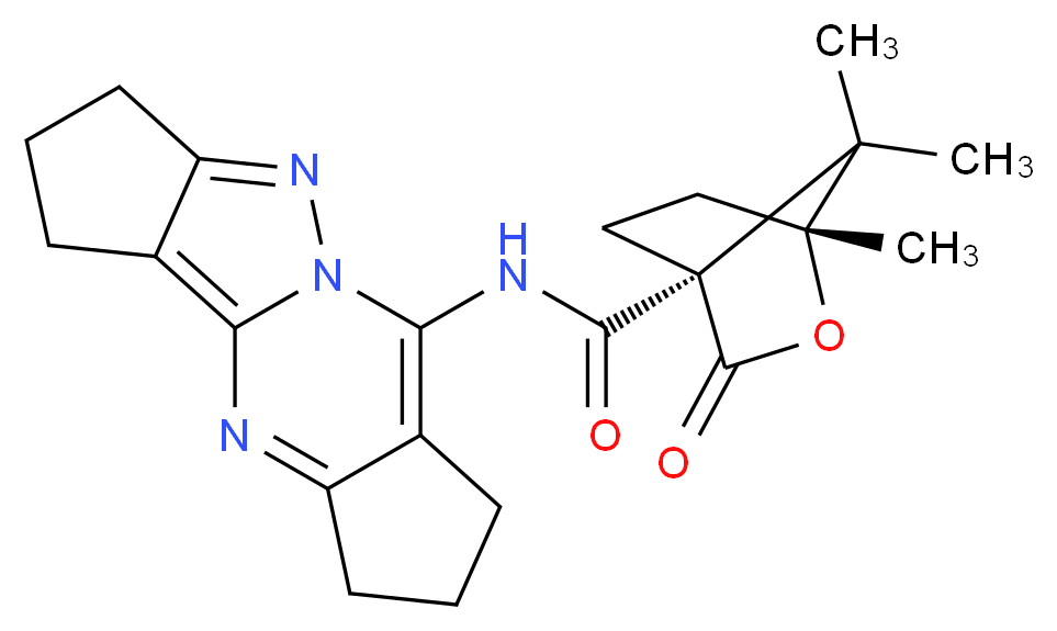 (1R,4S)-N-(1,2,3,7,8,9-hexahydrocyclopenta[d]cyclopenta[3,4]pyrazolo[1,5-a]pyrimidin-6-yl)-1,7,7-trimethyl-3-oxo-2-oxabicyclo[2.2.1]heptane-4-carboxamide_分子结构_CAS_)