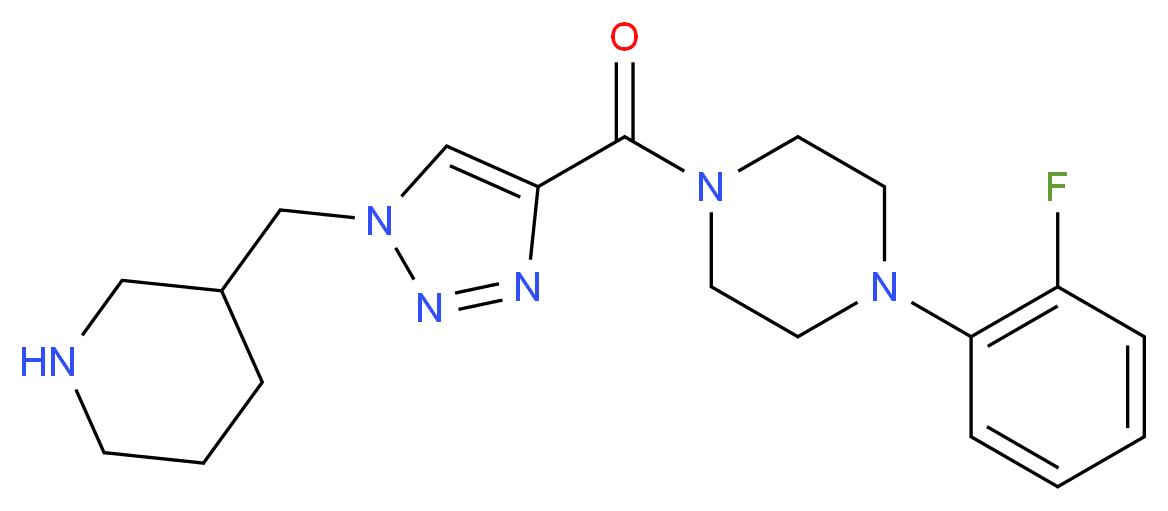 1-(2-fluorophenyl)-4-{[1-(piperidin-3-ylmethyl)-1H-1,2,3-triazol-4-yl]carbonyl}piperazine_分子结构_CAS_)
