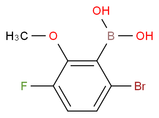 (6-bromo-3-fluoro-2-methoxyphenyl)boronic acid_分子结构_CAS_957035-08-4
