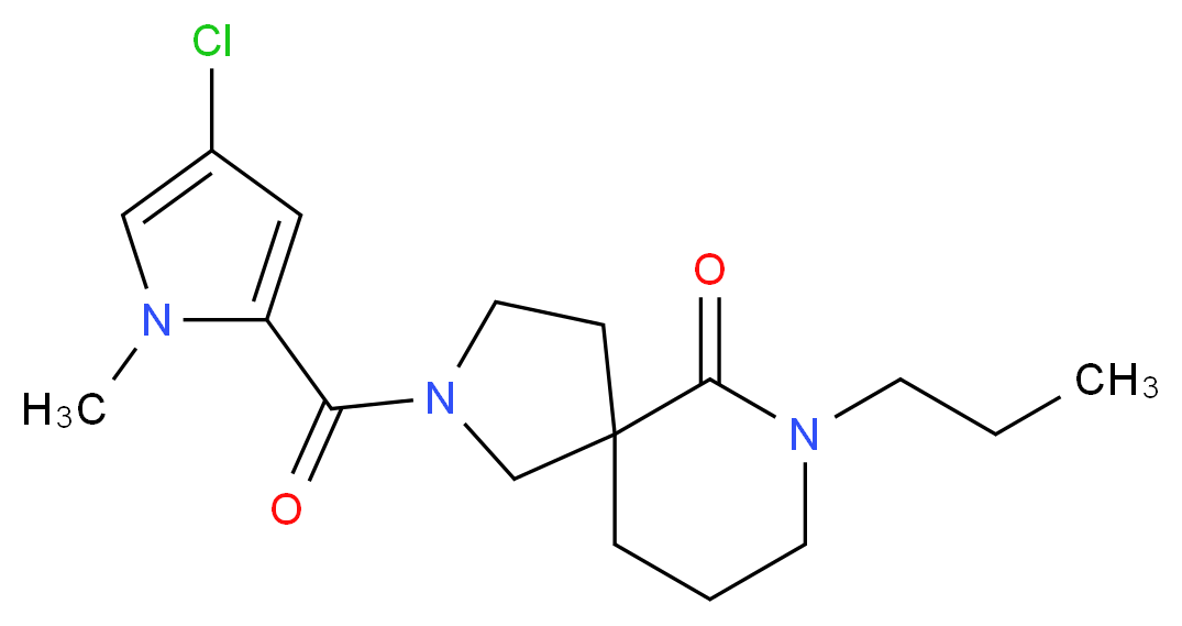 2-[(4-chloro-1-methyl-1H-pyrrol-2-yl)carbonyl]-7-propyl-2,7-diazaspiro[4.5]decan-6-one_分子结构_CAS_)