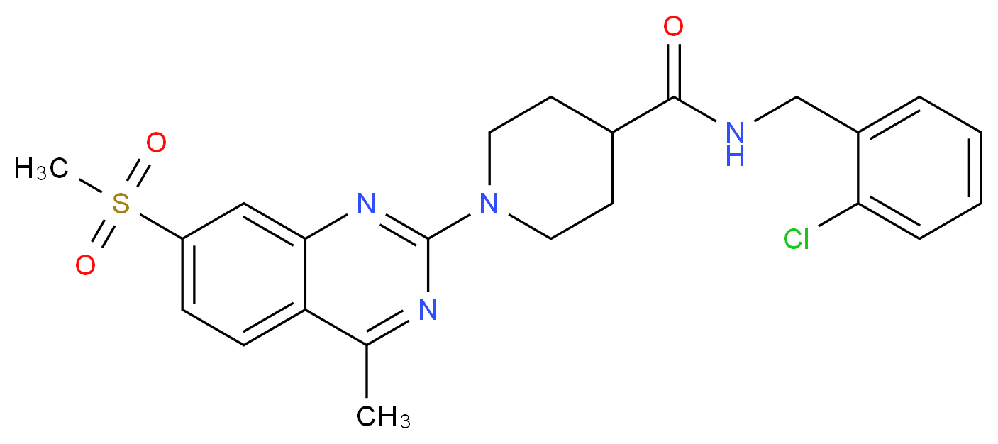 N-(2-chlorobenzyl)-1-[4-methyl-7-(methylsulfonyl)-2-quinazolinyl]-4-piperidinecarboxamide_分子结构_CAS_)