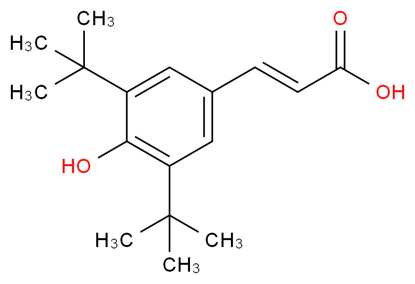 (2E)-3-(3,5-di-tert-butyl-4-hydroxyphenyl)prop-2-enoic acid_分子结构_CAS_22014-01-3