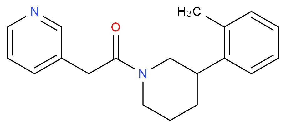 3-{2-[3-(2-methylphenyl)-1-piperidinyl]-2-oxoethyl}pyridine_分子结构_CAS_)
