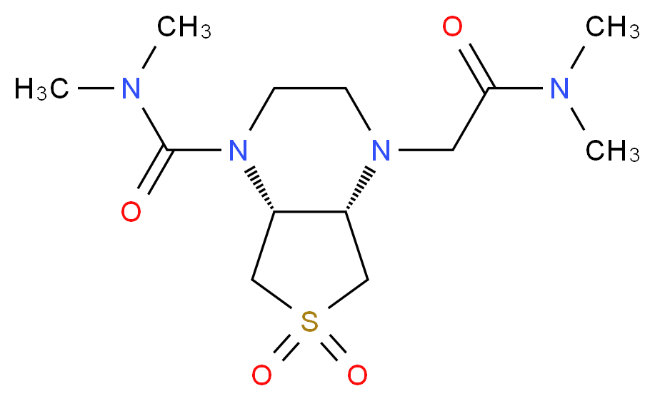 (4aS*,7aR*)-4-[2-(dimethylamino)-2-oxoethyl]-N,N-dimethylhexahydrothieno[3,4-b]pyrazine-1(2H)-carboxamide 6,6-dioxide_分子结构_CAS_)