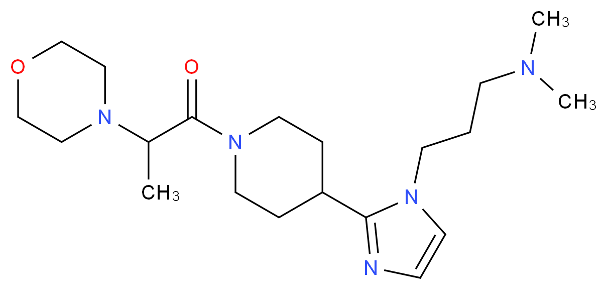 N,N-dimethyl-3-{2-[1-(2-morpholin-4-ylpropanoyl)piperidin-4-yl]-1H-imidazol-1-yl}propan-1-amine_分子结构_CAS_)