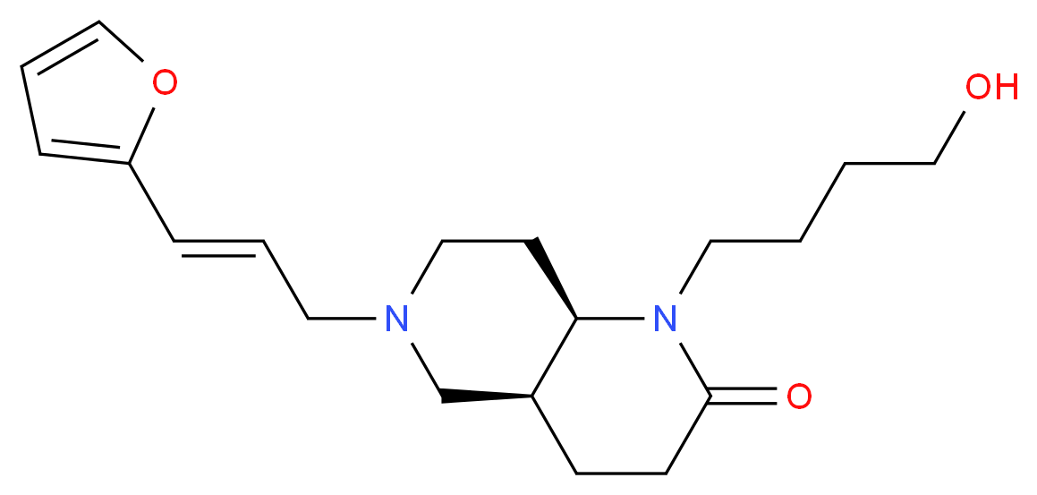 (4aS*,8aR*)-6-[(2E)-3-(2-furyl)prop-2-en-1-yl]-1-(4-hydroxybutyl)octahydro-1,6-naphthyridin-2(1H)-one_分子结构_CAS_)