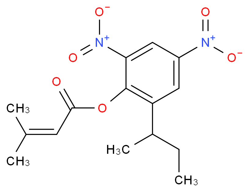 2-(butan-2-yl)-4,6-dinitrophenyl 3-methylbut-2-enoate_分子结构_CAS_485-31-4
