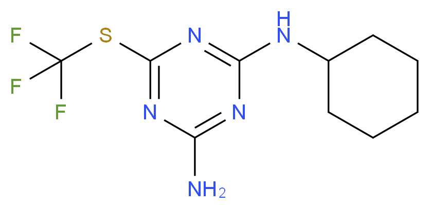 N-Cyclohexyl-6-[(trifluoromethyl)thio]-1,3,5-triazine-2,4-diamine_分子结构_CAS_)