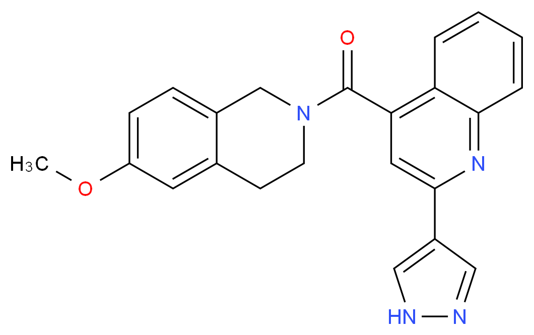 4-[(6-methoxy-3,4-dihydro-2(1H)-isoquinolinyl)carbonyl]-2-(1H-pyrazol-4-yl)quinoline_分子结构_CAS_)