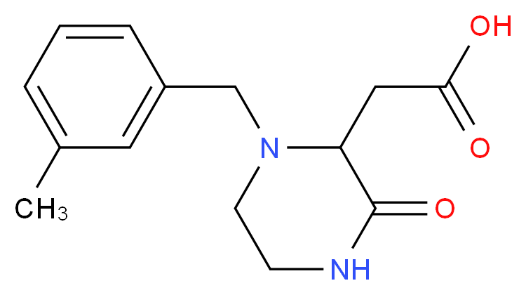 2-{1-[(3-methylphenyl)methyl]-3-oxopiperazin-2-yl}acetic acid_分子结构_CAS_1023919-68-7