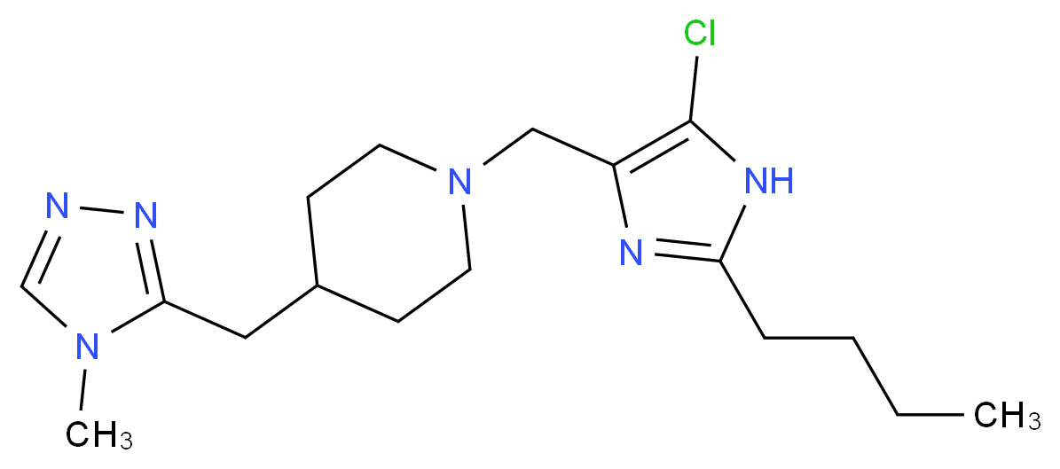1-[(2-butyl-5-chloro-1H-imidazol-4-yl)methyl]-4-[(4-methyl-4H-1,2,4-triazol-3-yl)methyl]piperidine_分子结构_CAS_)