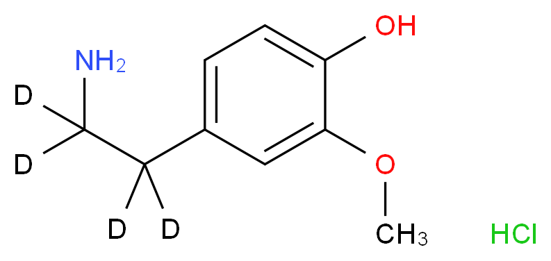 4-[2-amino(<sup>2</sup>H<sub>4</sub>)ethyl]-2-methoxyphenol hydrochloride_分子结构_CAS_1216788-76-9