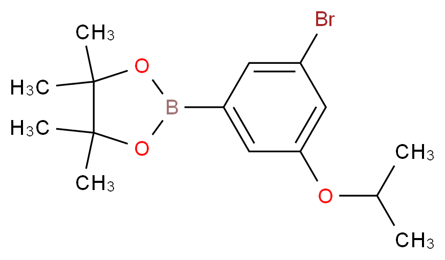 2-[3-bromo-5-(propan-2-yloxy)phenyl]-4,4,5,5-tetramethyl-1,3,2-dioxaborolane_分子结构_CAS_1218790-34-1