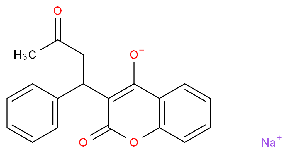 sodium 2-oxo-3-(3-oxo-1-phenylbutyl)-2H-chromen-4-olate_分子结构_CAS_)