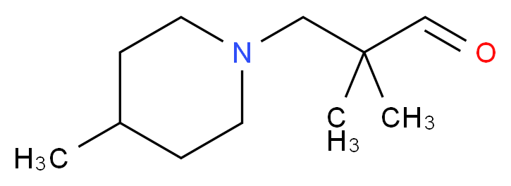 2,2-dimethyl-3-(4-methylpiperidin-1-yl)propanal_分子结构_CAS_690632-29-2