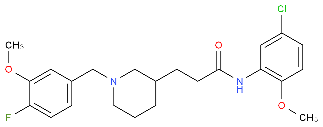 N-(5-chloro-2-methoxyphenyl)-3-[1-(4-fluoro-3-methoxybenzyl)-3-piperidinyl]propanamide_分子结构_CAS_)