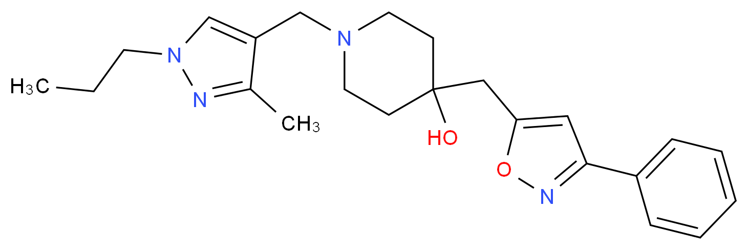 1-[(3-methyl-1-propyl-1H-pyrazol-4-yl)methyl]-4-[(3-phenyl-5-isoxazolyl)methyl]-4-piperidinol_分子结构_CAS_)