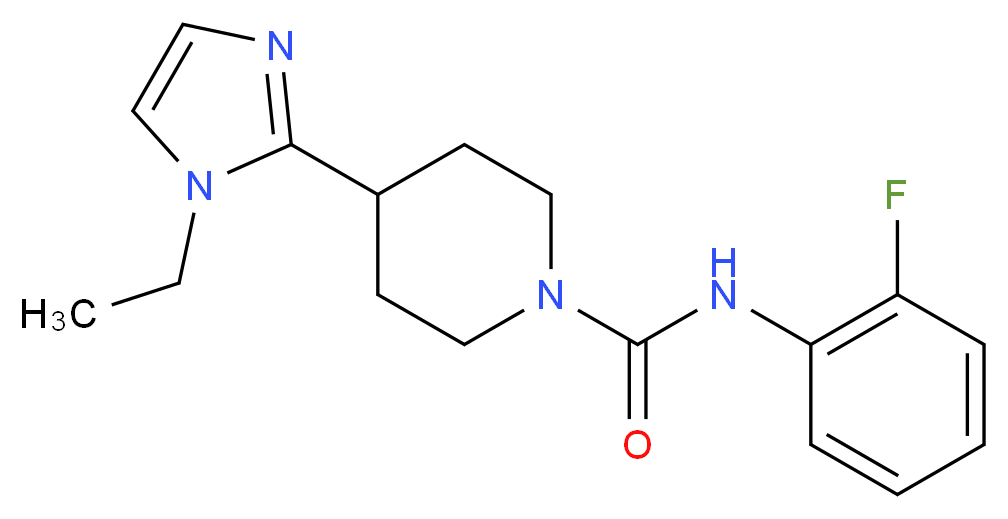 4-(1-ethyl-1H-imidazol-2-yl)-N-(2-fluorophenyl)-1-piperidinecarboxamide_分子结构_CAS_)
