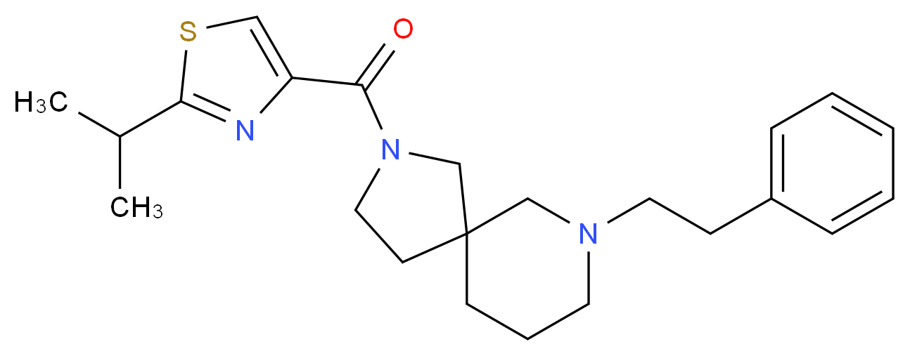 2-[(2-isopropyl-1,3-thiazol-4-yl)carbonyl]-7-(2-phenylethyl)-2,7-diazaspiro[4.5]decane_分子结构_CAS_)