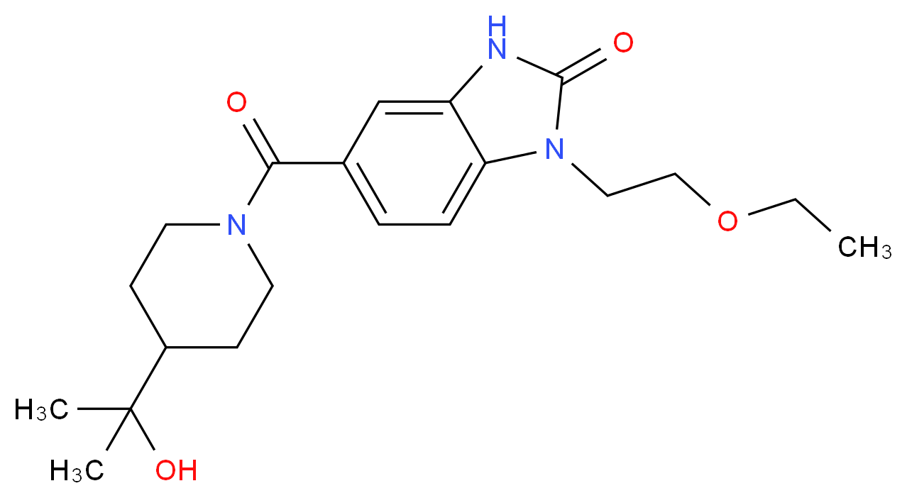 1-(2-ethoxyethyl)-5-{[4-(1-hydroxy-1-methylethyl)piperidin-1-yl]carbonyl}-1,3-dihydro-2H-benzimidazol-2-one_分子结构_CAS_)