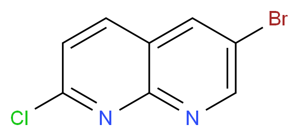 6-Bromo-2-chloro-1,8-naphthyridine_分子结构_CAS_902837-40-5)