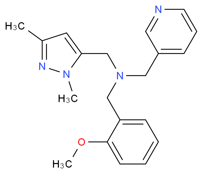 1-(1,3-dimethyl-1H-pyrazol-5-yl)-N-(2-methoxybenzyl)-N-(pyridin-3-ylmethyl)methanamine_分子结构_CAS_)