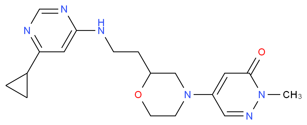 5-(2-{2-[(6-cyclopropyl-4-pyrimidinyl)amino]ethyl}-4-morpholinyl)-2-methyl-3(2H)-pyridazinone_分子结构_CAS_)