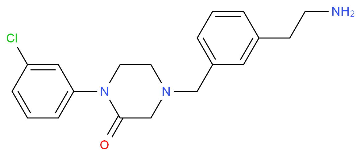 4-[3-(2-aminoethyl)benzyl]-1-(3-chlorophenyl)-2-piperazinone_分子结构_CAS_)