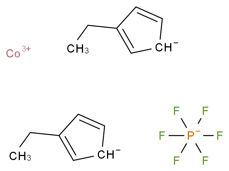 双(乙基环戊二烯)六氟磷酸钴(III)_分子结构_CAS_52308-79-9)