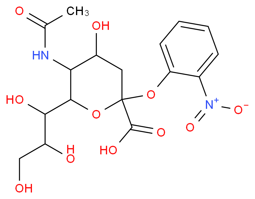 5-acetamido-4-hydroxy-2-(2-nitrophenoxy)-6-(1,2,3-trihydroxypropyl)oxane-2-carboxylic acid_分子结构_CAS_157707-92-1