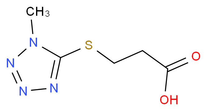 3-[(1-methyl-1H-1,2,3,4-tetrazol-5-yl)sulfanyl]propanoic acid_分子结构_CAS_93211-24-6