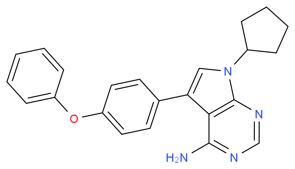 7-Cyclopentyl-5-(4-phenoxyphenyl)-7H-pyrrolo[2,3-d]pyrimidin-4-ylamine_分子结构_CAS_213743-31-8)