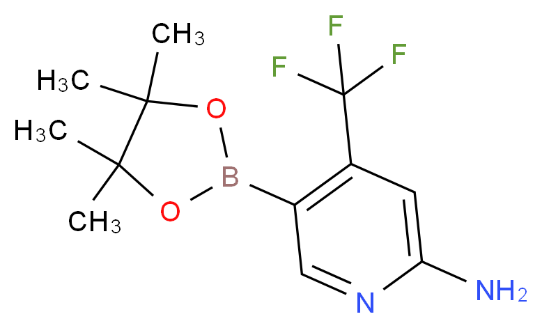 5-(tetramethyl-1,3,2-dioxaborolan-2-yl)-4-(trifluoromethyl)pyridin-2-amine_分子结构_CAS_944401-57-4