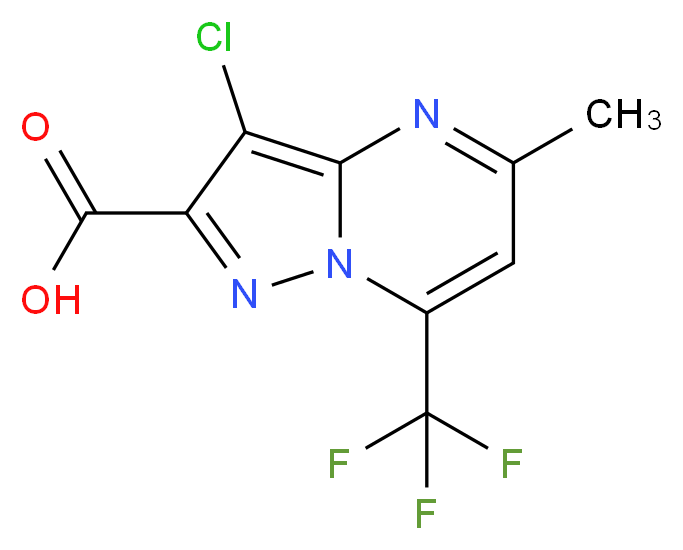 3-Chloro-5-methyl-7-(trifluoromethyl)pyrazolo[1,5-a]pyrimidine-2-carboxylic acid_分子结构_CAS_524036-11-1)