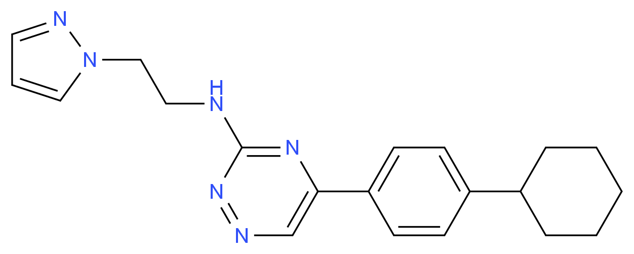 5-(4-cyclohexylphenyl)-N-[2-(1H-pyrazol-1-yl)ethyl]-1,2,4-triazin-3-amine_分子结构_CAS_)