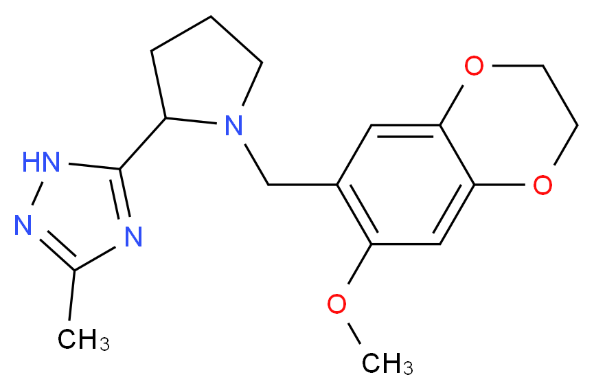 5-{1-[(7-methoxy-2,3-dihydro-1,4-benzodioxin-6-yl)methyl]pyrrolidin-2-yl}-3-methyl-1H-1,2,4-triazole_分子结构_CAS_)