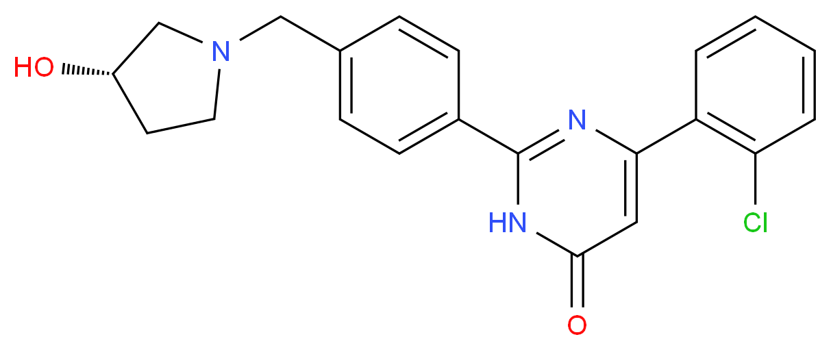 6-(2-chlorophenyl)-2-(4-{[(3S)-3-hydroxypyrrolidin-1-yl]methyl}phenyl)pyrimidin-4(3H)-one_分子结构_CAS_)