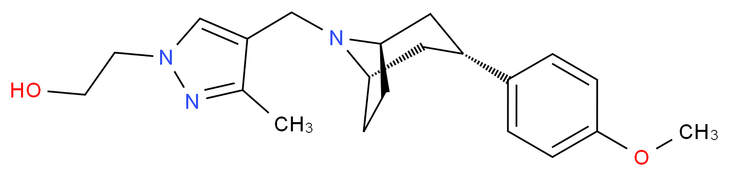 2-(4-{[(3-endo)-3-(4-methoxyphenyl)-8-azabicyclo[3.2.1]oct-8-yl]methyl}-3-methyl-1H-pyrazol-1-yl)ethanol_分子结构_CAS_)