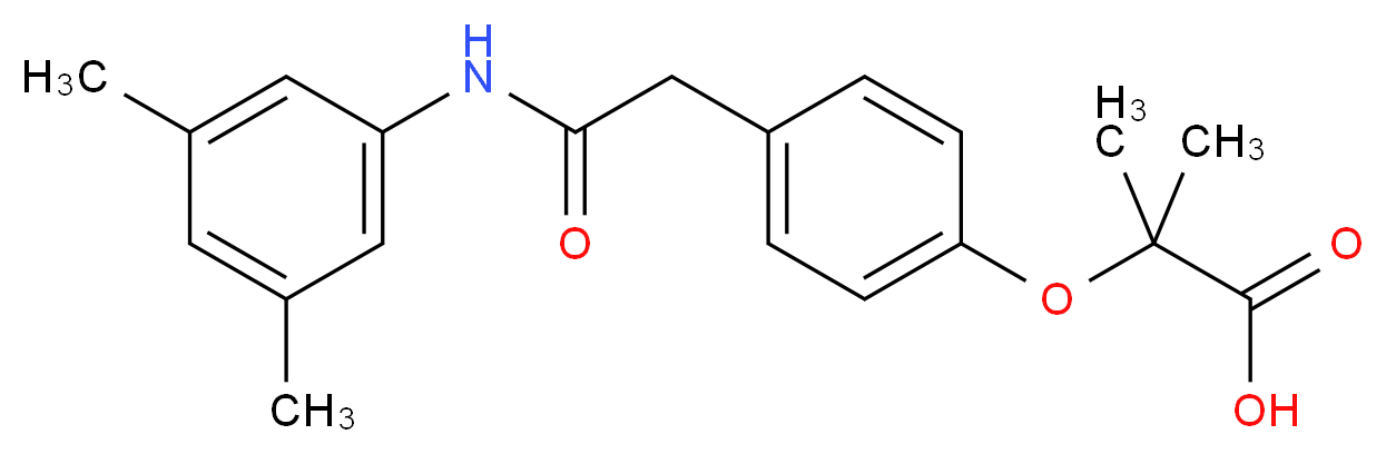 2-(4-{[(3,5-dimethylphenyl)carbamoyl]methyl}phenoxy)-2-methylpropanoic acid_分子结构_CAS_131179-95-8