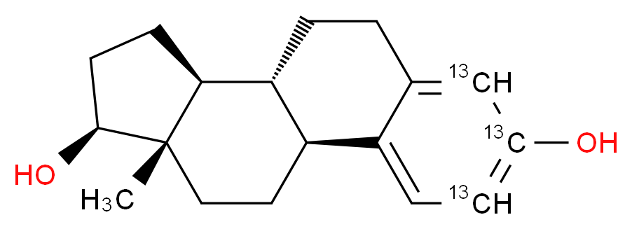 (1S,10R,11S,14S,15S)-15-methyl(4,5,6-<sup>1</sup><sup>3</sup>C<sub>3</sub>)tetracyclo[8.7.0.0<sup>2</sup>,<sup>7</sup>.0<sup>1</sup><sup>1</sup>,<sup>1</sup><sup>5</sup>]heptadeca-2,4,6-triene-5,14-diol_分子结构_CAS_1261254-48-1