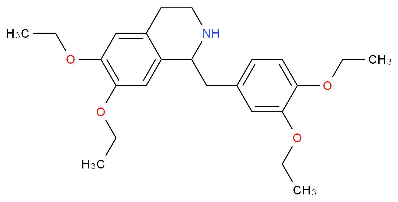 1-[(3,4-diethoxyphenyl)methyl]-6,7-diethoxy-1,2,3,4-tetrahydroisoquinoline_分子结构_CAS_21088-15-3